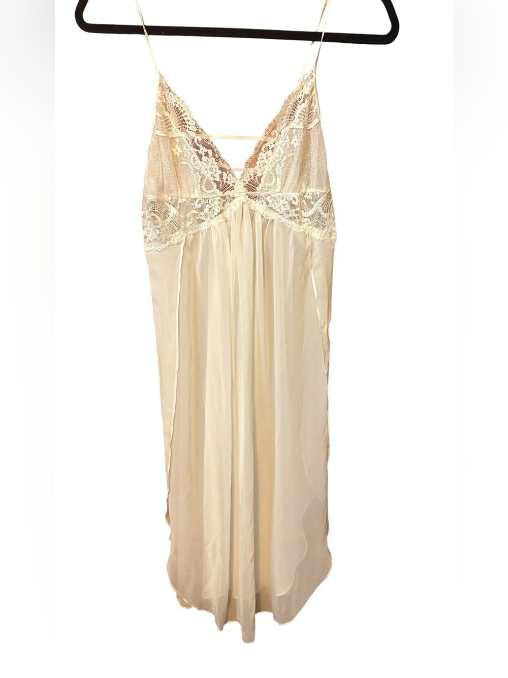 In Bloom by Jonquil White Lace Chiffon Nightgown Size Medium Bridal Romantic - Picture 10 of 10